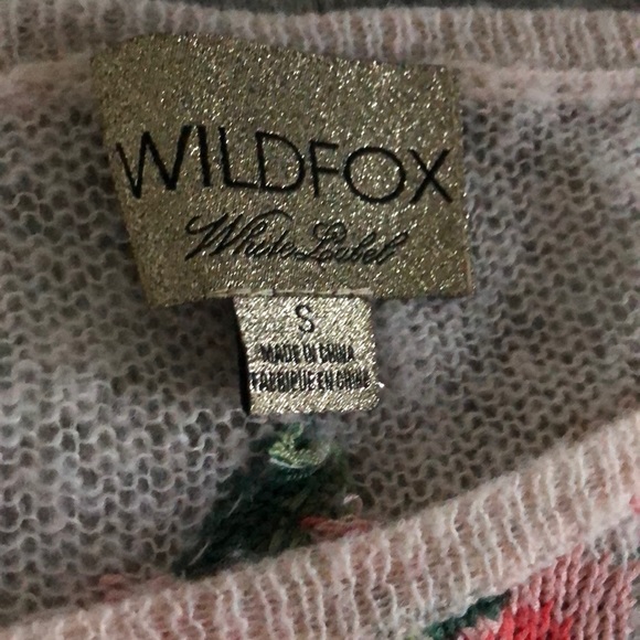 Wildfox White Label Distressed Flower Sweater - Picture 3 of 5